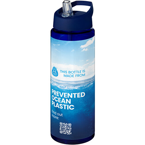 H2O Active® Eco Vibe 850 Ml Sportflasche Mit Ausgussdeckel , blau / blau, PCR Kunststoff, 72% PP Kunststoff, 17% SAN Kunststoff, 11% PE Kunststoff, 24,20cm (Höhe), Bild 2