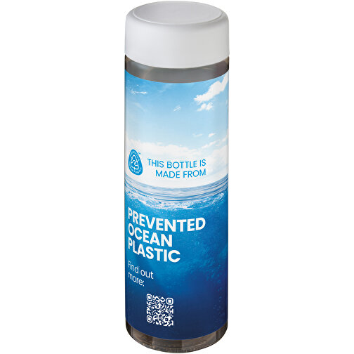 H2O Active® Eco Vibe 850 Ml Wasserflasche Mit Drehdeckel , kohle / weiß, PCR Kunststoff, PP Kunststoff, 22,90cm (Höhe), Bild 2