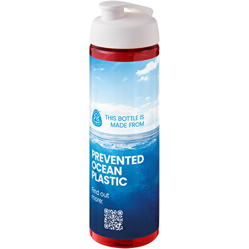 H2O Active® Eco Vibe 850 Ml Sportflasche Mit Klappdeckel , rot / weiß, PCR Kunststoff, PP Kunststoff, 24,40cm (Höhe), Bild 2