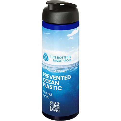 H2O Active® Eco Vibe 850 Ml Sportflasche Mit Klappdeckel , blau / schwarz, PCR Kunststoff, PP Kunststoff, 24,40cm (Höhe), Bild 2