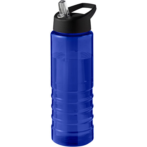 H2O Active® Eco Treble 750 Ml Sportflasche Mit Stülpdeckel , blau / schwarz, PCR Kunststoff, 72% PP Kunststoff, 17% SAN Kunststoff, 11% PE Kunststoff, 22,80cm (Höhe), Bild 1