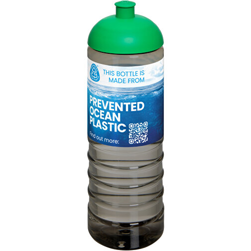 H2O Active® Eco Treble 750 Ml Sportflasche Mit Stülpdeckel , kohle / grün, PCR Kunststoff, 90% PP Kunststoff, 10% TPE Kunststoff, 23,30cm (Höhe), Bild 2