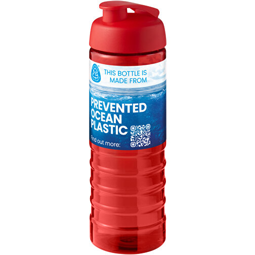 H2O Active® Eco Treble 750 Ml Sportflasche Mit Stülpdeckel , rot / rot, PCR Kunststoff, PP Kunststoff, 23,10cm (Höhe), Bild 2