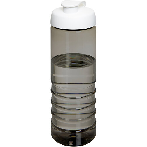 H2O Active® Eco Treble 750 Ml Sportflasche Mit Stülpdeckel , kohle / weiß, PCR Kunststoff, PP Kunststoff, 23,10cm (Höhe), Bild 1