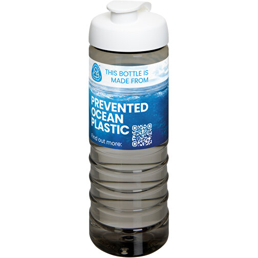 H2O Active® Eco Treble 750 Ml Sportflasche Mit Stülpdeckel , kohle / weiß, PCR Kunststoff, PP Kunststoff, 23,10cm (Höhe), Bild 2
