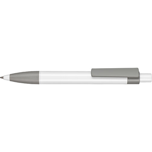 Kugelschreiber SCREEN , Ritter-Pen, weiß/stein-grau, ABS-Kunststoff, 145,00cm (Länge), Bild 3