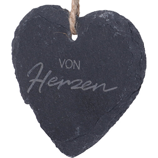 Etiqueta de regalo de pizarra Corazón con refrán, 7x7 cm, surtido, Imagen 3