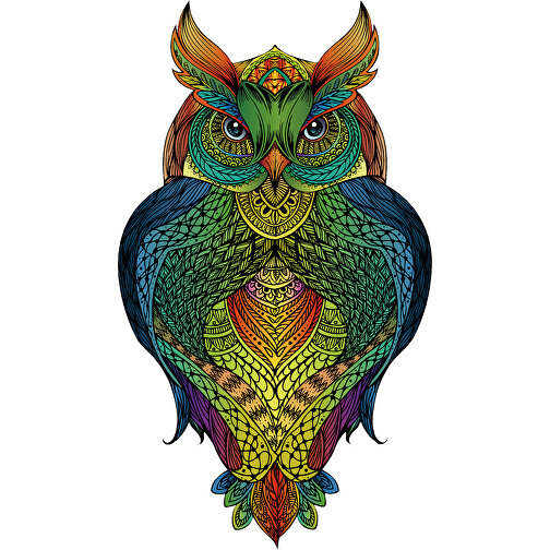 Rainbow Wooden Puzzle Owl (Eule) 137tlg. , , 40,00cm x 0,50cm x 23,00cm (Länge x Höhe x Breite), Bild 2