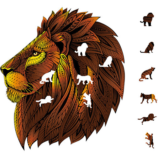 Rainbow Wooden Puzzle Lion (lion) 121pcs., Image 3