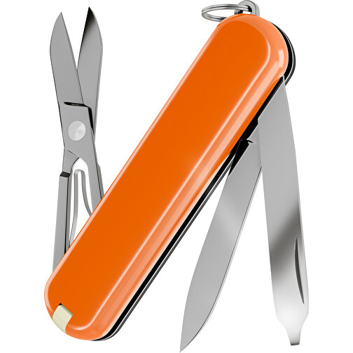 CLASSIC SD COLORS - Victorinox Schweizer Messer , Victorinox, Dark Illusion / Mango Tango, hochlegierter, rostfreier Stahl, 5,80cm x 0,90cm x 1,80cm (Länge x Höhe x Breite), Bild 2