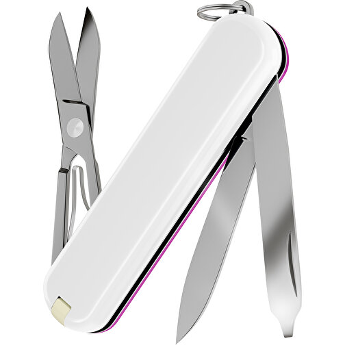 CLASSIC SD COLORS - Victorinox Schweizer Messer , Victorinox, Tasty Grape / Falling Snow, hochlegierter, rostfreier Stahl, 5,80cm x 0,90cm x 1,80cm (Länge x Höhe x Breite), Bild 2