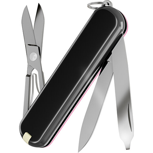 CLASSIC SD COLORS - Victorinox Schweizer Messer , Victorinox, Cherry Blossom / Dark Illusion, hochlegierter, rostfreier Stahl, 5,80cm x 0,90cm x 1,80cm (Länge x Höhe x Breite), Bild 2