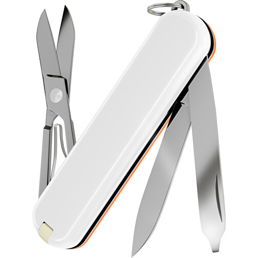 CLASSIC SD COLORS - Victorinox Schweizer Messer , Victorinox, Mango Tango / Falling Snow, hochlegierter, rostfreier Stahl, 5,80cm x 0,90cm x 1,80cm (Länge x Höhe x Breite), Bild 2