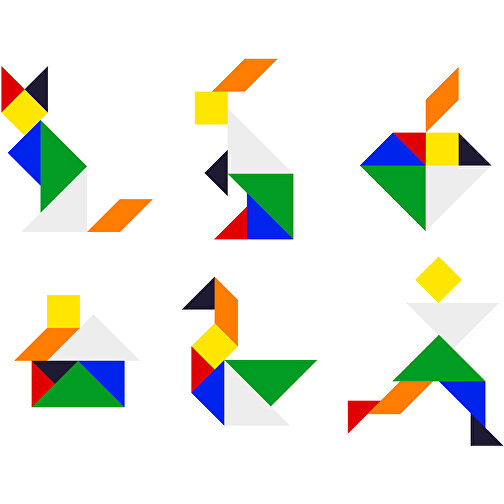 Tangram , holzfarben, Holz, M, 10,00cm x 0,60cm x 10,00cm (Länge x Höhe x Breite), Bild 7