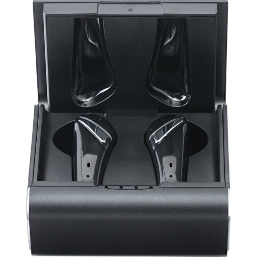 Wireless Kopfhörer Mit Ladecase REEVES-SWUGGI , Reeves, schwarz / silber, Aluminium, Kunststoff, 5,50cm x 2,50cm x 4,70cm (Länge x Höhe x Breite), Bild 4