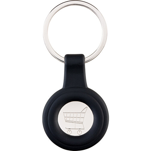 Schlüsselanhänger RE98-PORTOLA , Re98, schwarz / silber, Metall, Silikon, 5,30cm x 0,80cm x 3,60cm (Länge x Höhe x Breite), Bild 4
