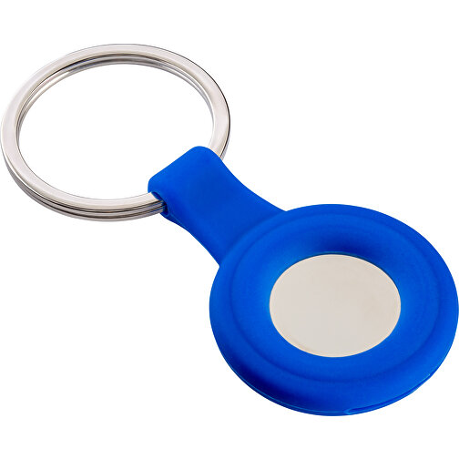 Schlüsselanhänger RE98-PORTOLA , Re98, blau / silber, Metall, Silikon, 5,30cm x 0,80cm x 3,60cm (Länge x Höhe x Breite), Bild 1