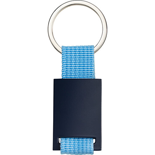 Schlüsselanhänger RE98-KEMER , Re98, dunkelblau / hellblau, Metall, Nylon, 8,70cm x 0,60cm x 3,50cm (Länge x Höhe x Breite), Bild 1