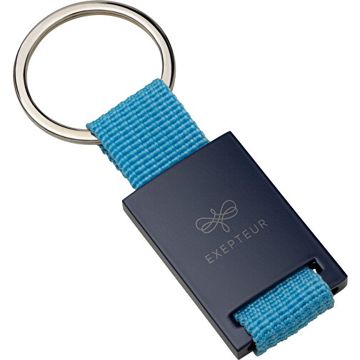 Schlüsselanhänger RE98-KEMER , Re98, dunkelblau / hellblau, Metall, Nylon, 8,70cm x 0,60cm x 3,50cm (Länge x Höhe x Breite), Bild 3