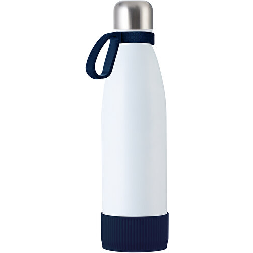 Thermoflasche RETUMBLER MyTOULON , Retumbler, weiß / dunkelblau / dunkelblau, Edelstahl, Kunststoff, Silikon, 4,30cm x 26,00cm x 7,00cm (Länge x Höhe x Breite), Bild 1