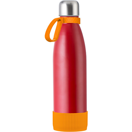 Thermoflasche RETUMBLER MyTOULON , Retumbler, rot / orange / orange, Edelstahl, Kunststoff, Silikon, 4,30cm x 26,00cm x 7,00cm (Länge x Höhe x Breite), Bild 1