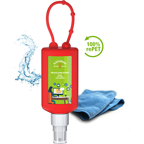 Detergente per smartphone e ambienti di lavoro, 50 ml, rosso paraurti, etichetta corpo (R-PET), Immagine 2