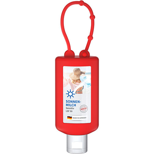 Solmelk SPF 50 (sens.), 50 ml Bumper (rød), Body Label (R-PET), Bilde 1