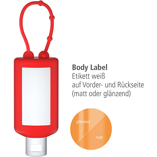 Latte solare SPF 50 (sens.), 50 ml Bumper (rosso), Etichetta corpo (R-PET), Immagine 3