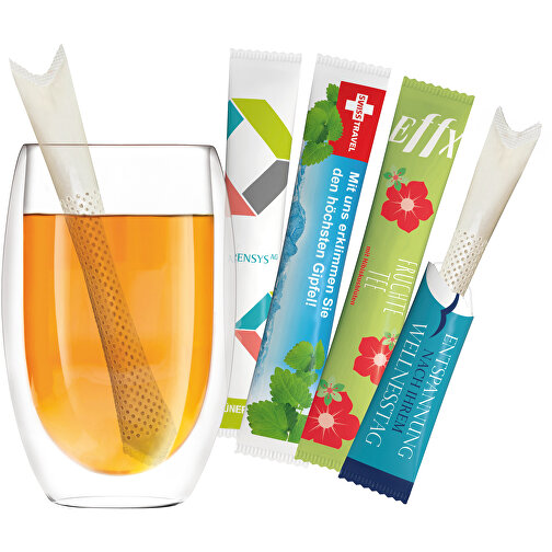 TeaStick - Grüner Tee Ingwer Zitrone - Individ. Design , Folie, kompostierbar + Papier, 2,70cm x 1,50cm x 15,80cm (Länge x Höhe x Breite), Bild 4