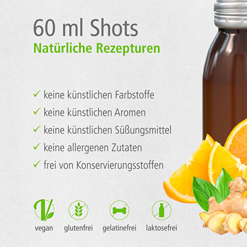 Vitamin-Shot 'Orange-Ingwer' , Glas, Aluminium, 3,90cm x 9,70cm x 3,90cm (Länge x Höhe x Breite), Bild 3