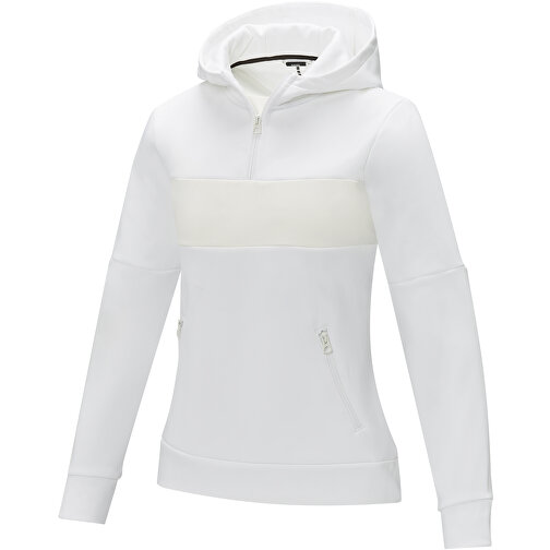 Sayan Kapuzenpullover Mit Halbem Reißverschluss Für Damen , weiß, Strick 85% Polyester, 15% Sorona®, 350 g/m2, Contrast fabric, 280T ripstop  100% Nylon, 72 g/m2, S, , Bild 1