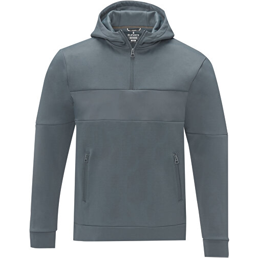 Sayan Kapuzenpullover Mit Halbem Reißverschluss Für Herren , stahlgrau, Strick 85% Polyester, 15% Sorona®, 350 g/m2, Contrast fabric, 280T ripstop  100% Nylon, 72 g/m2, L, , Bild 3