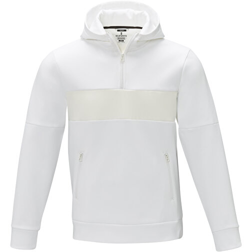 Sayan Kapuzenpullover Mit Halbem Reißverschluss Für Herren , weiß, Strick 85% Polyester, 15% Sorona®, 350 g/m2, Contrast fabric, 280T ripstop  100% Nylon, 72 g/m2, XXL, , Bild 3