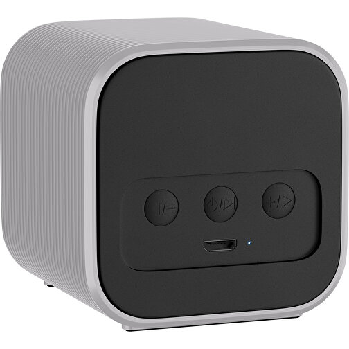 Bluetooth-Lautsprecher Double-Sound , schwarz / hellgrau, ABS Kunststoff, 6,00cm x 6,00cm x 6,00cm (Länge x Höhe x Breite), Bild 2
