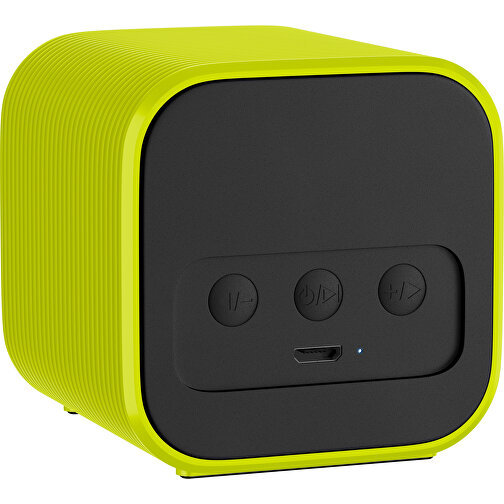 Bluetooth-Lautsprecher Double-Sound , schwarz / hellgrün, ABS Kunststoff, 6,00cm x 6,00cm x 6,00cm (Länge x Höhe x Breite), Bild 2