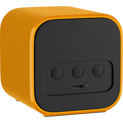 Bluetooth-Lautsprecher Double-Sound , schwarz / kürbisorange, ABS Kunststoff, 6,00cm x 6,00cm x 6,00cm (Länge x Höhe x Breite), Bild 2