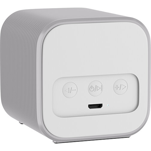Bluetooth-Lautsprecher Double-Sound , weiß / hellgrau, ABS Kunststoff, 6,00cm x 6,00cm x 6,00cm (Länge x Höhe x Breite), Bild 2