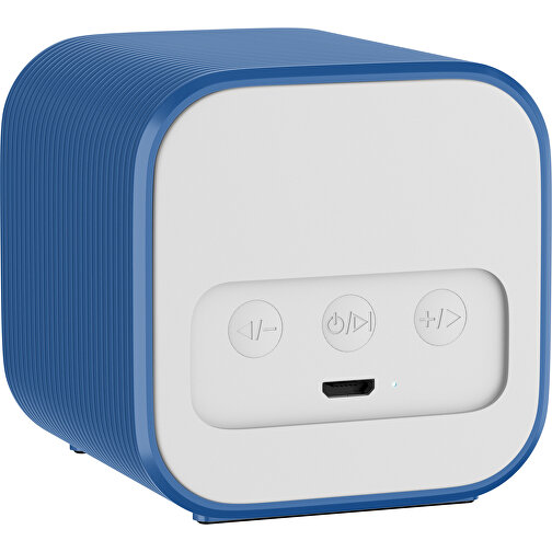 Bluetooth-Lautsprecher Double-Sound , weiß / dunkelblau, ABS Kunststoff, 6,00cm x 6,00cm x 6,00cm (Länge x Höhe x Breite), Bild 2