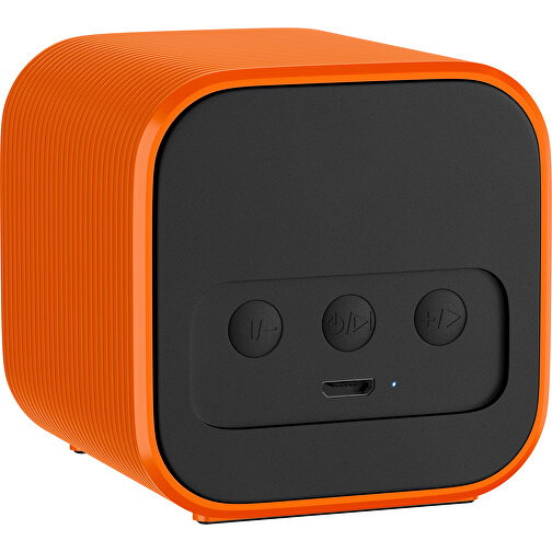 Bluetooth-Lautsprecher Double-Sound , orange, ABS Kunststoff, 6,00cm x 6,00cm x 6,00cm (Länge x Höhe x Breite), Bild 2