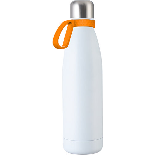 Thermoflasche RETUMBLER MyTOULON , Retumbler, weiß / orange, Edelstahl, Kunststoff, Silikon, 4,30cm x 26,00cm x 7,00cm (Länge x Höhe x Breite), Bild 1