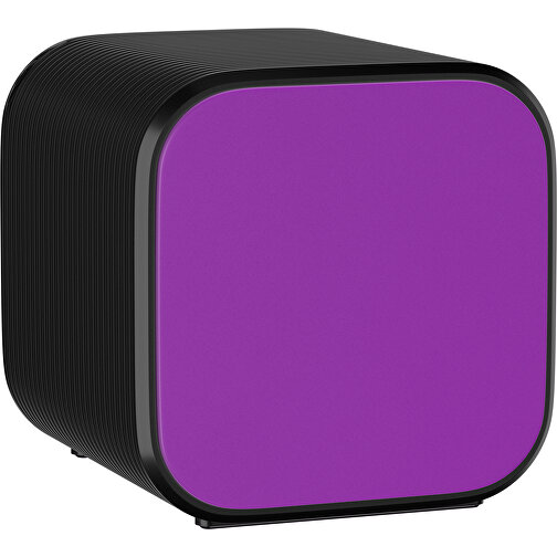 Bluetooth-Lautsprecher Double-Sound , dunkelmagenta / schwarz, ABS Kunststoff, 6,00cm x 6,00cm x 6,00cm (Länge x Höhe x Breite), Bild 1