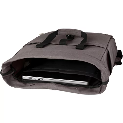 Sac à dos pour ordinateur portable Joey de 15 L en toile recyclée GRS 15 pouces avec dessus enro, Image 6