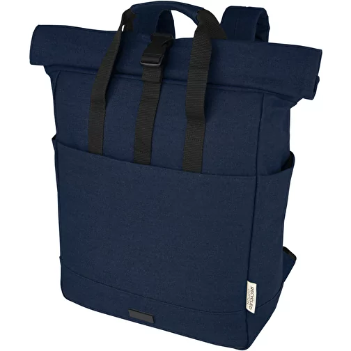 Sac à dos pour ordinateur portable Joey de 15 L en toile recyclée GRS 15 pouces avec dessus enro, Image 1