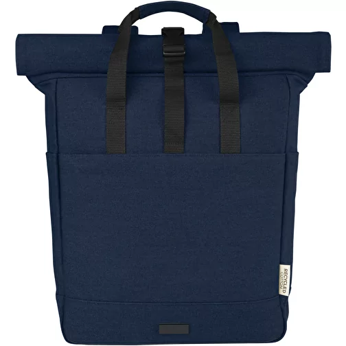 Sac à dos pour ordinateur portable Joey de 15 L en toile recyclée GRS 15 pouces avec dessus enro, Image 3