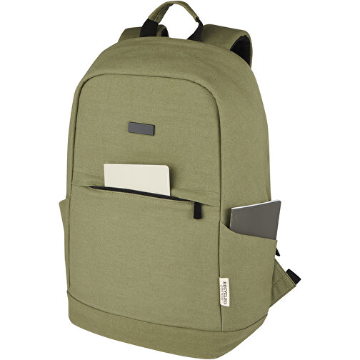 Joey 15,6-calowy plecak na laptopa z płótna z recyklingu z certyfikatem GRS o pojemności 18 l, Obraz 6