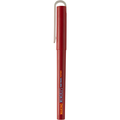 Mauna Recycelter PET Gel-Kugelschreiber , rot, Recycelter PET Kunststoff, 14,30cm (Länge), Bild 5