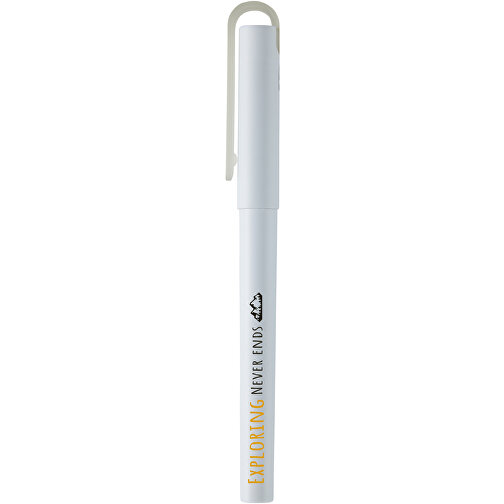 Mauna Recycelter PET Gel-Kugelschreiber , weiß, Recycelter PET Kunststoff, 14,30cm (Länge), Bild 5