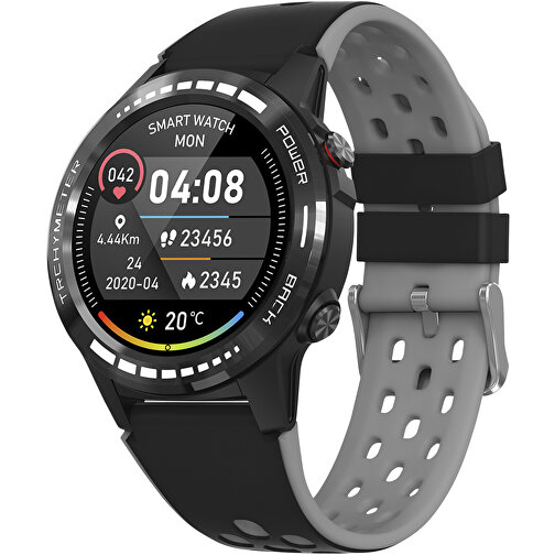 Prixton Smartwatch GPS SW37 , schwarz, Kunststoff, Silikon Kunststoff, Leder, 27,50cm x 1,60cm x 4,90cm (Länge x Höhe x Breite), Bild 1