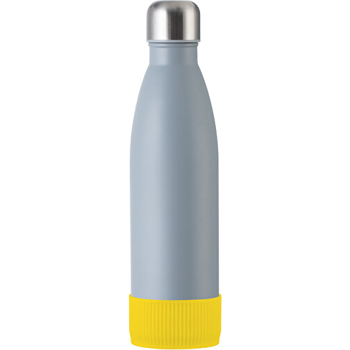 Thermoflasche RETUMBLER MyTOULON , Retumbler, grau / gelb, Edelstahl, Kunststoff, Silikon, 4,30cm x 26,00cm x 7,00cm (Länge x Höhe x Breite), Bild 1