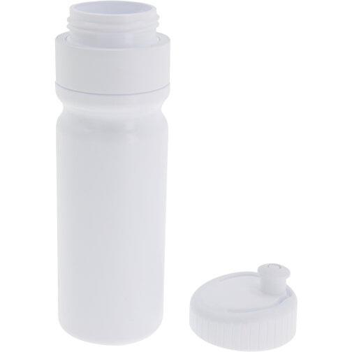 Sportflasche Mit Rand 750ml , weiß / weiß, LDPE & PP, 25,00cm (Höhe), Bild 3